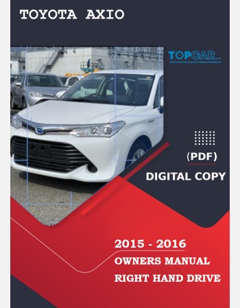 toyota axio 2015-2016 owners manual in english